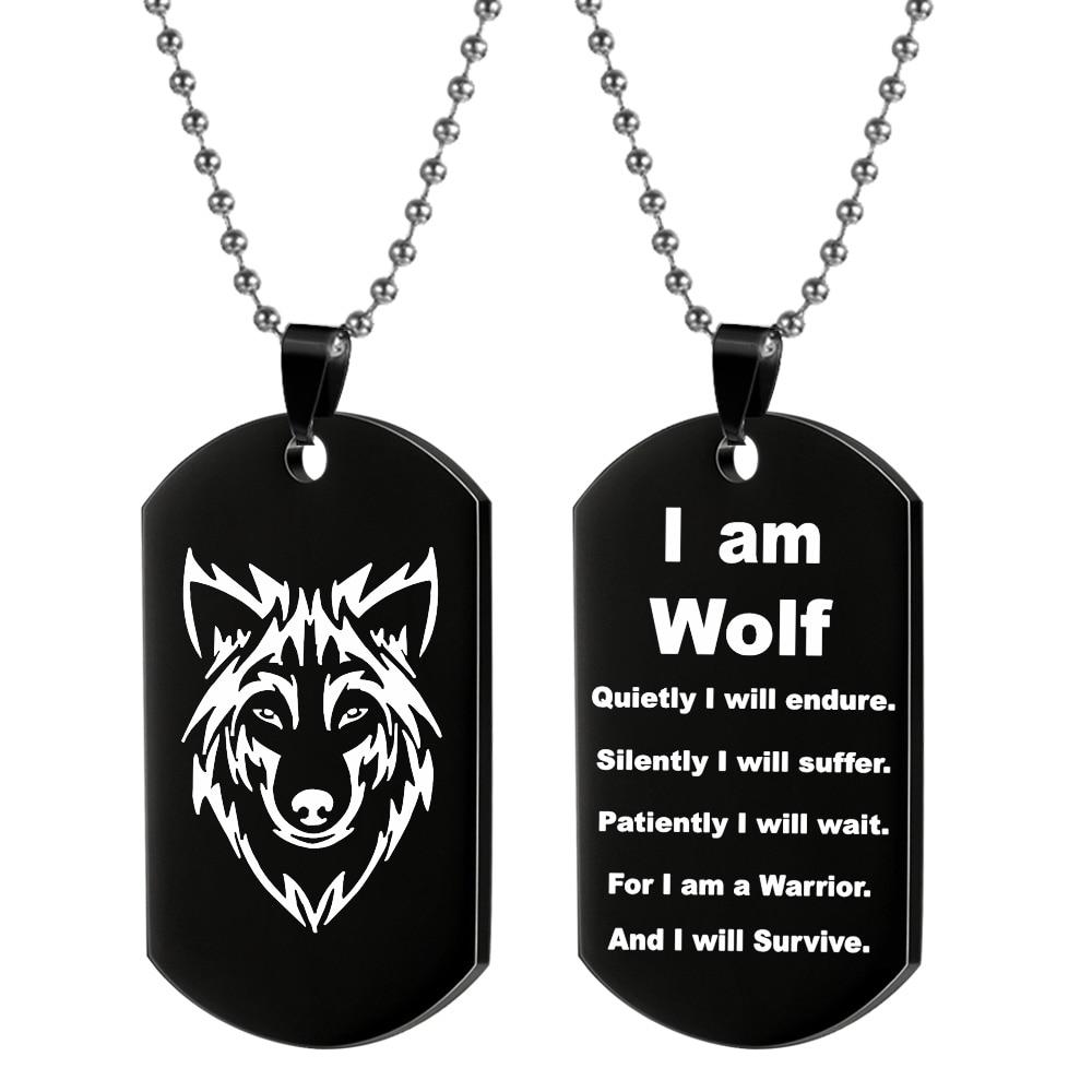 I Am Wolf Dog Tag Necklace or Key Chain - DoggyLoveandMore