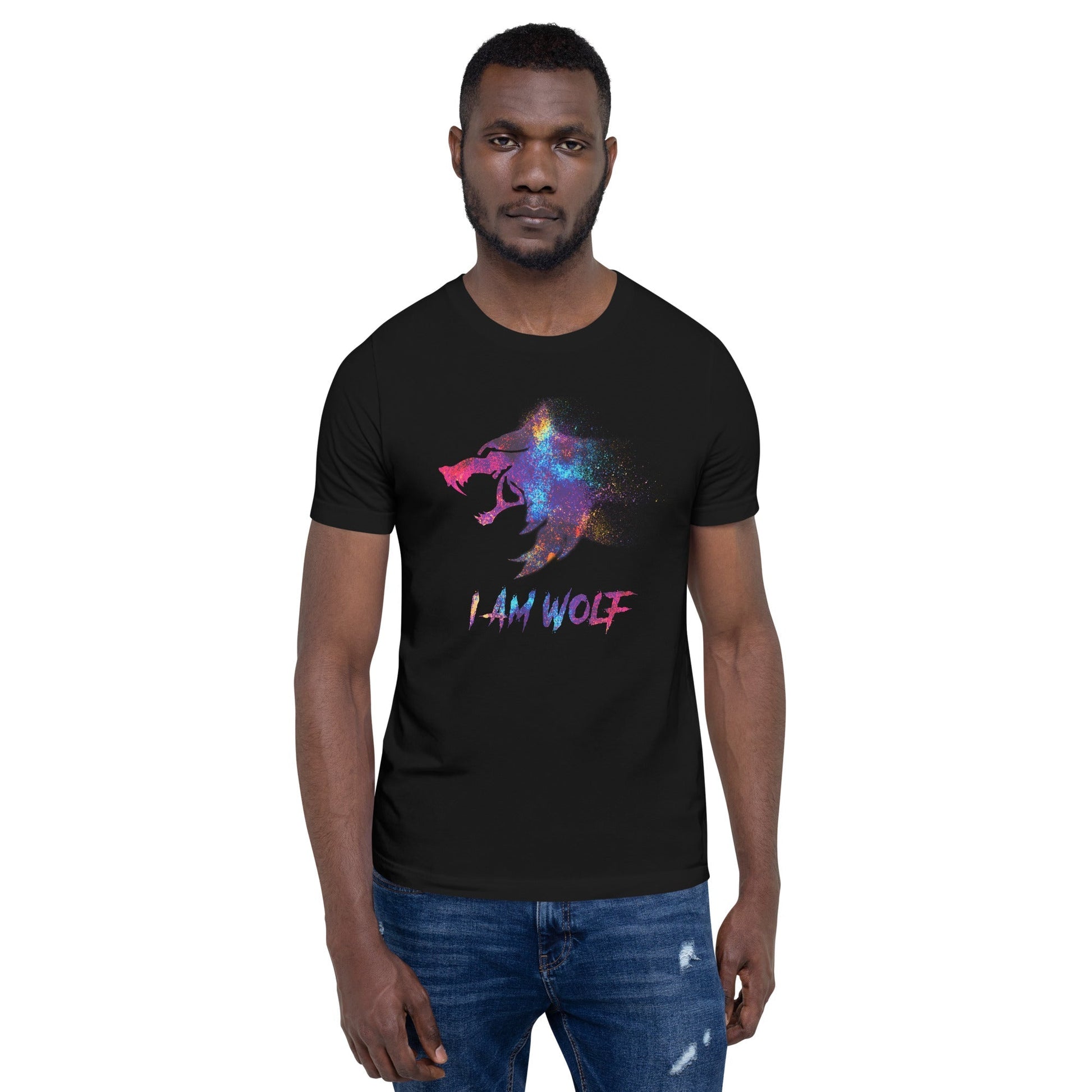 I AM WOLF Rainbow Graphic T-Shirt-DoggyLoveandMore