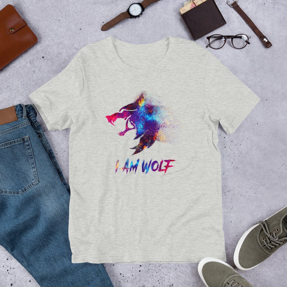 I AM WOLF Rainbow Graphic T-Shirt