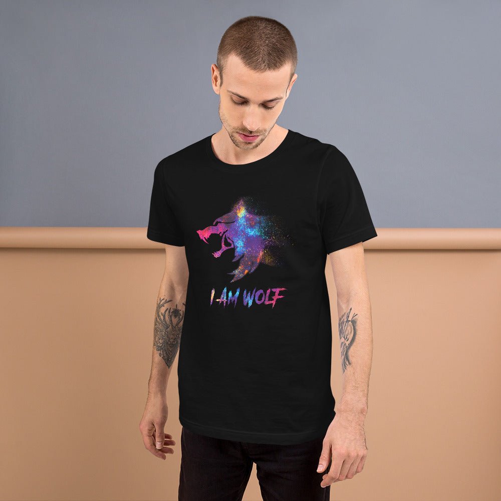 I AM WOLF Rainbow Graphic T-Shirt-DoggyLoveandMore