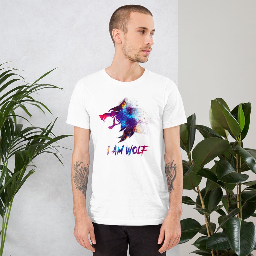 I AM WOLF Rainbow Graphic T-Shirt-DoggyLoveandMore