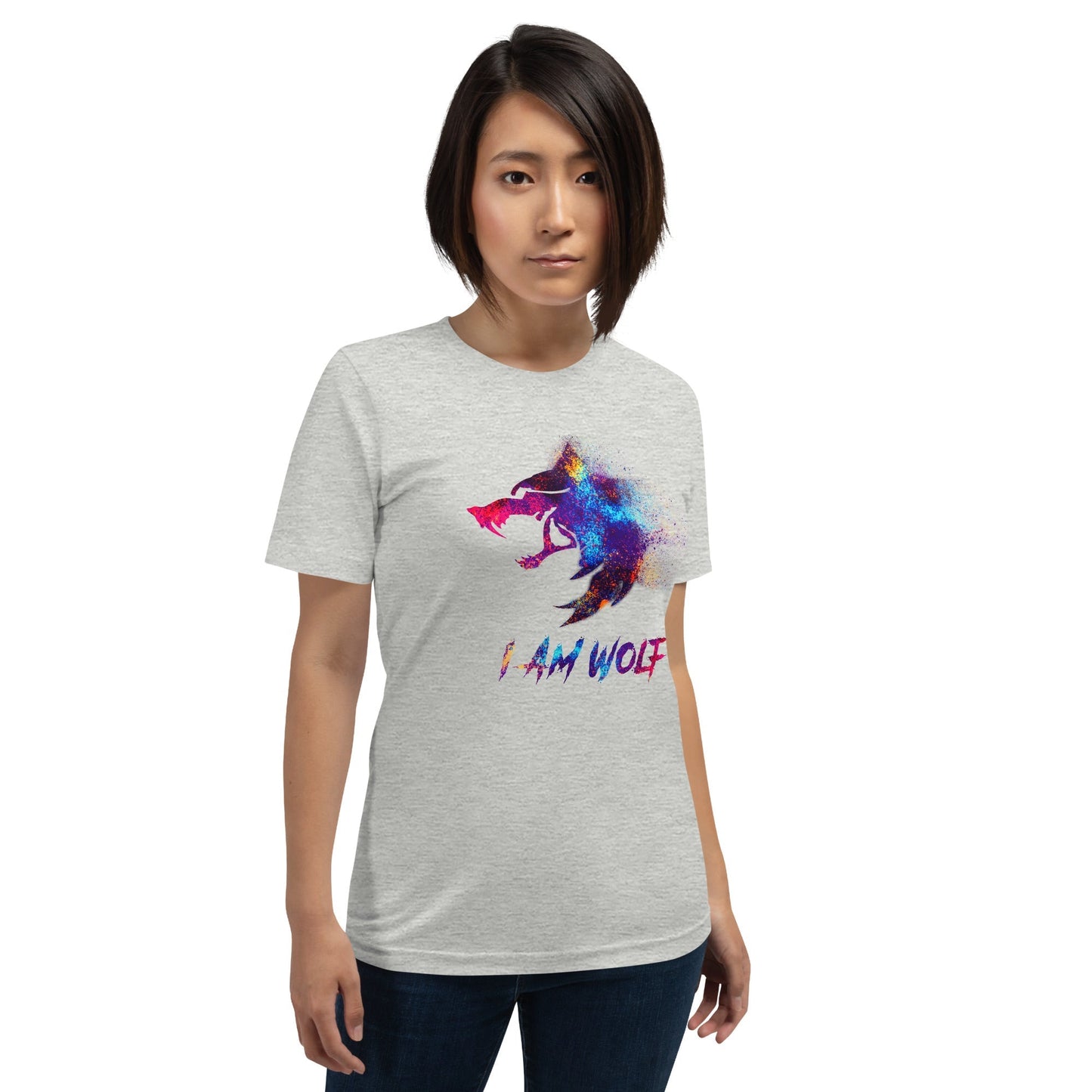 I AM WOLF Rainbow Graphic T-Shirt