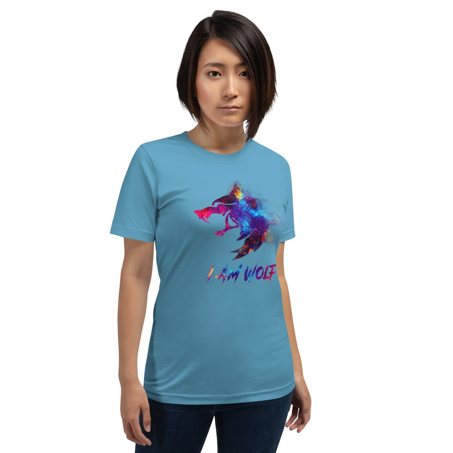 I AM WOLF Rainbow Graphic T-Shirt