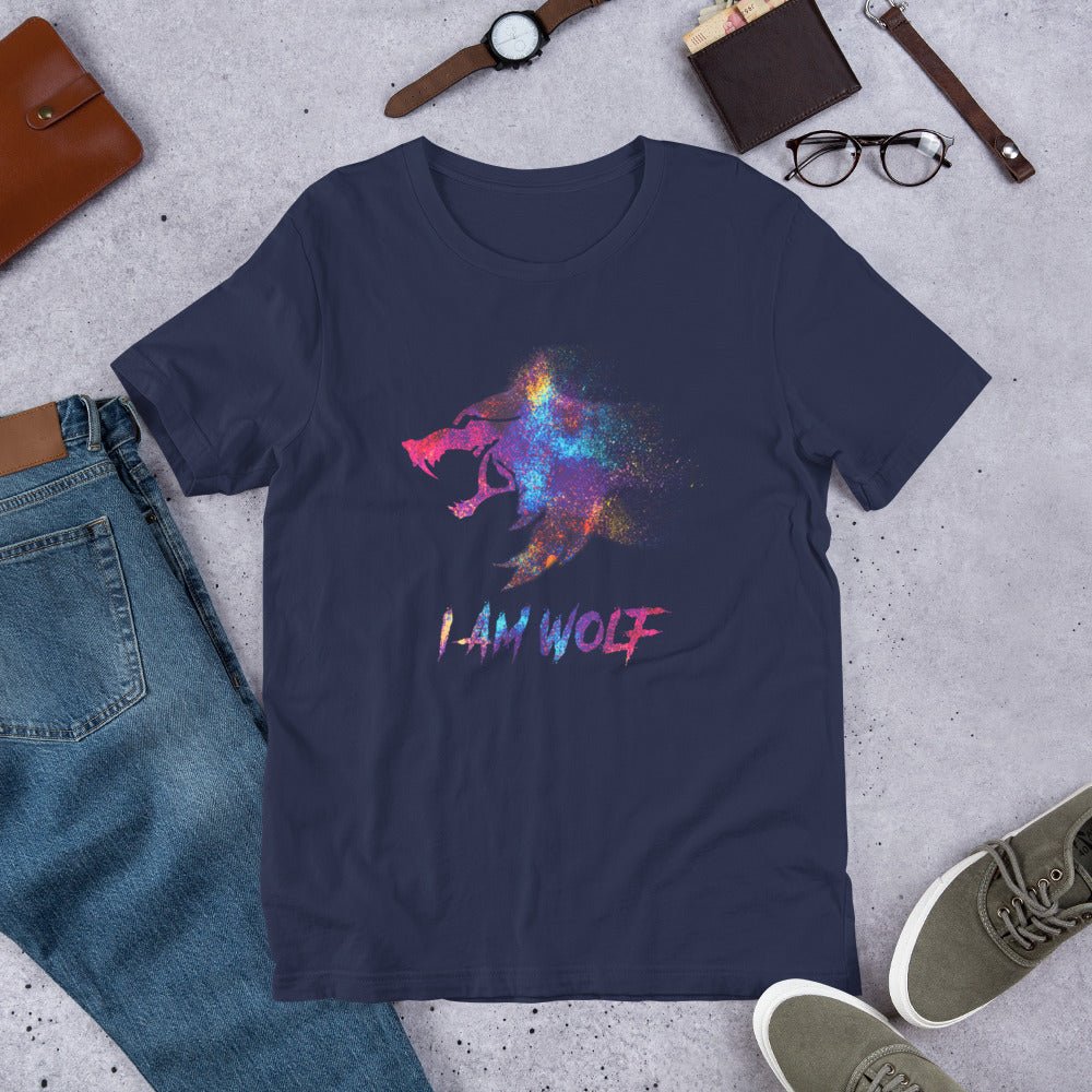 I AM WOLF Rainbow Graphic T-Shirt