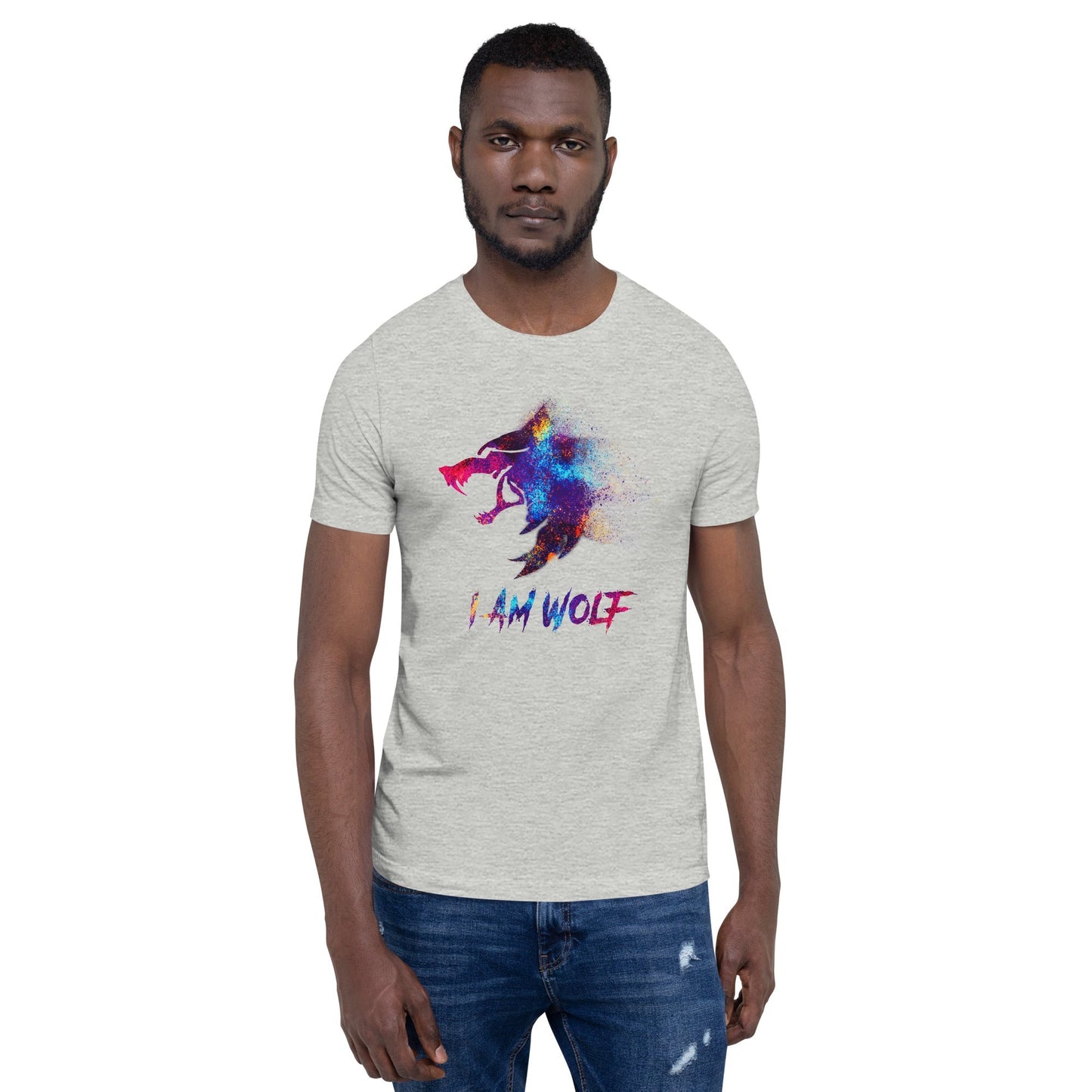 I AM WOLF Rainbow Graphic T-Shirt