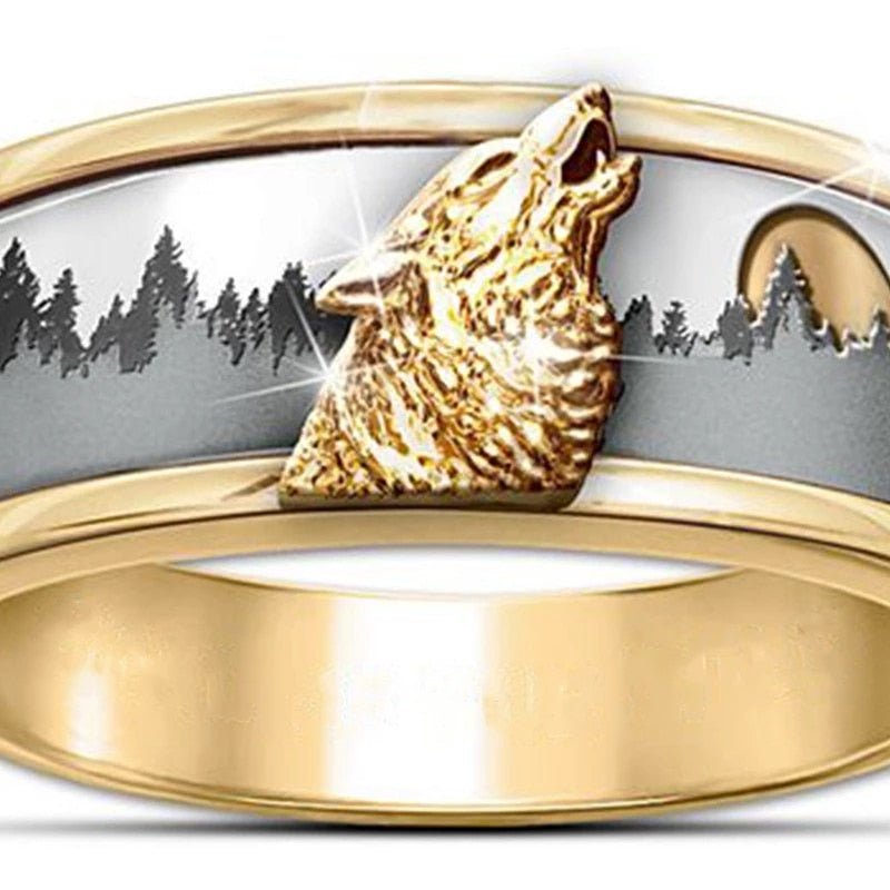 Men's Forest Wolf Ring-DoggyLoveandMore