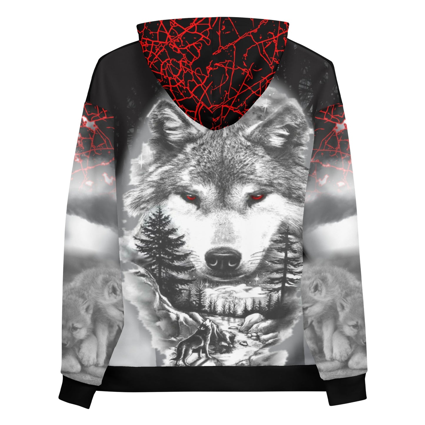 Men's Night Wolf Hoodie-DoggyLoveandMore