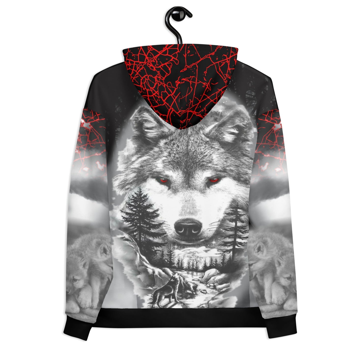 Men's Night Wolf Hoodie-DoggyLoveandMore