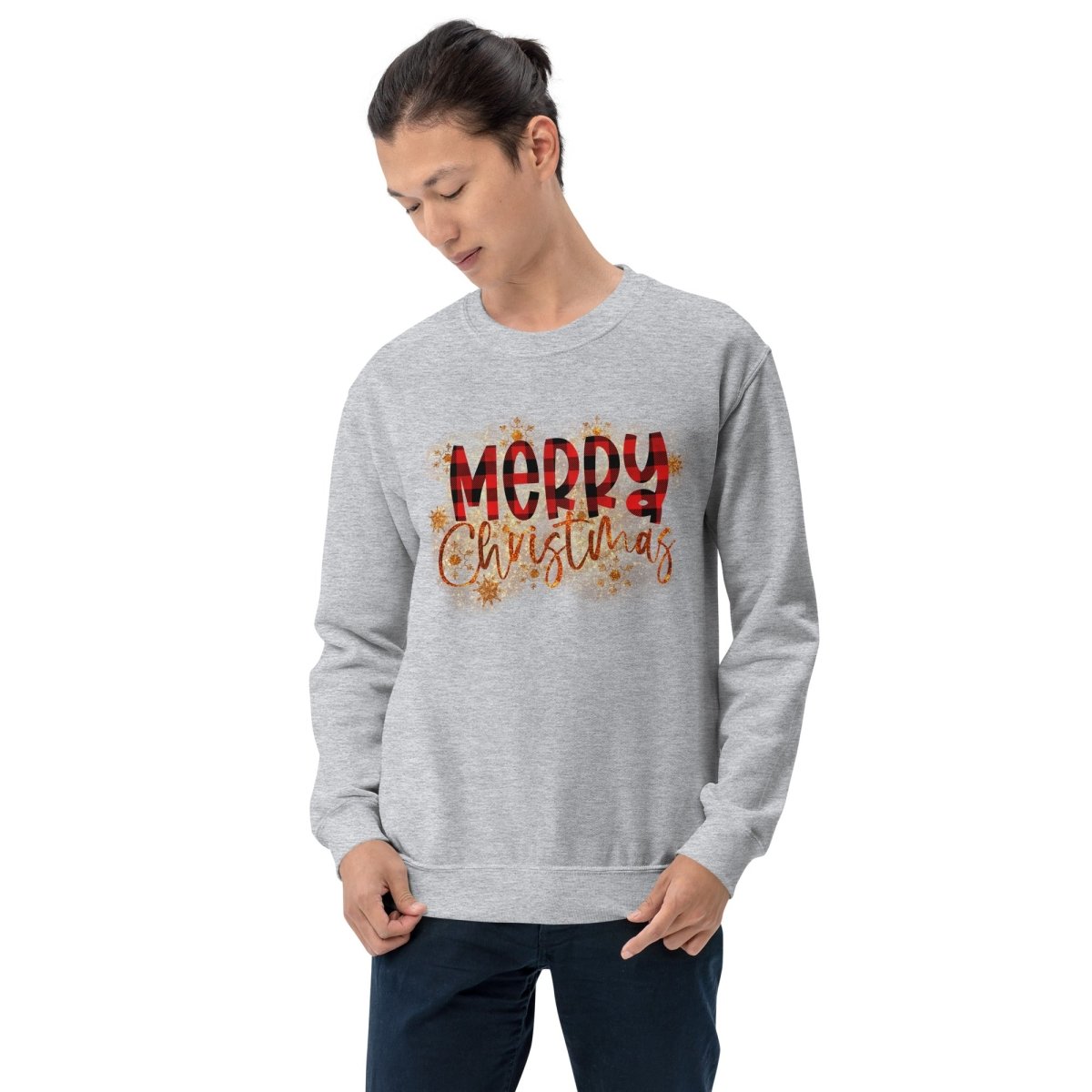 Merry Christmas Buffalo Plaid Sweatshirt - DoggyLoveandMore