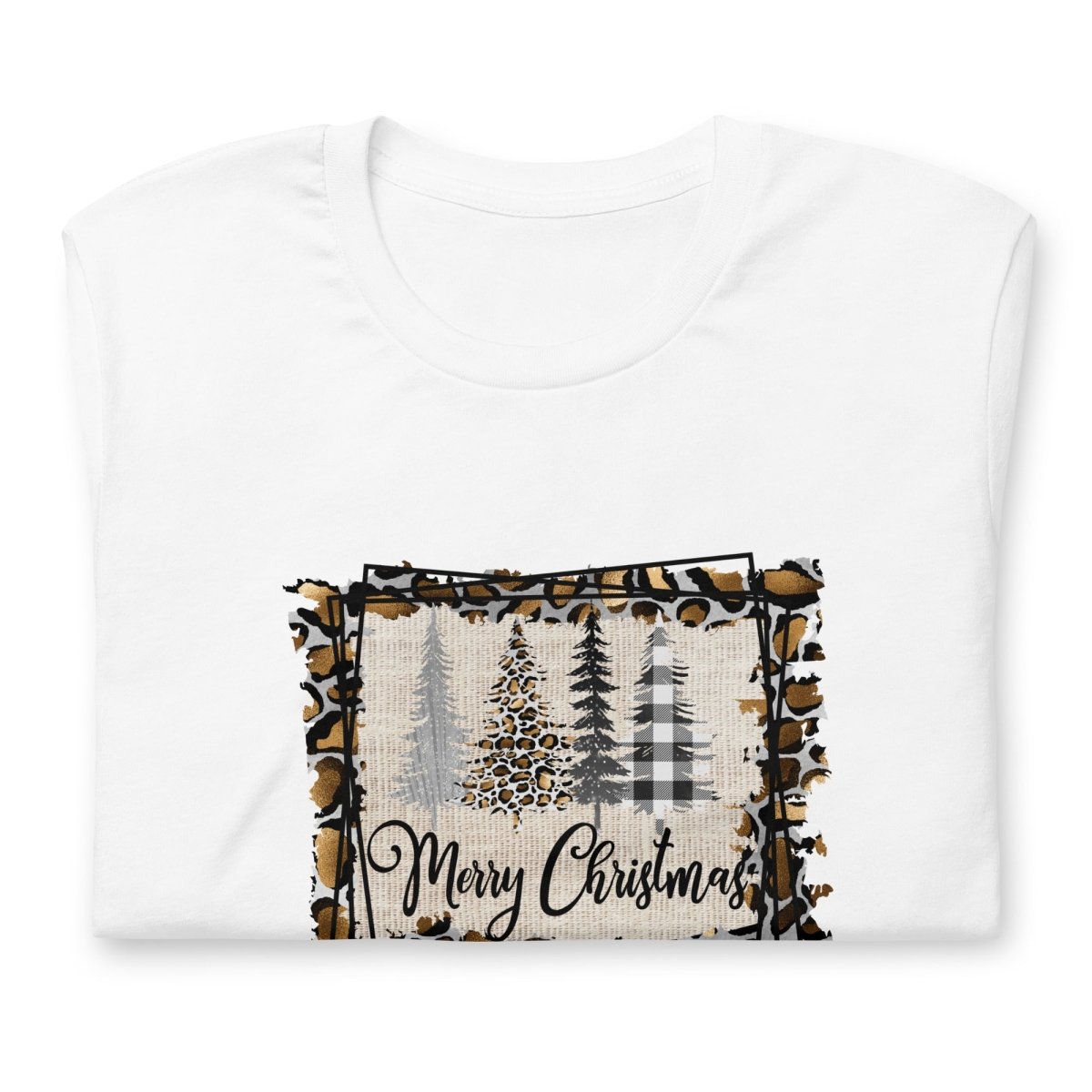 Merry Christmas Leopard Trees T-Shirt - DoggyLoveandMore