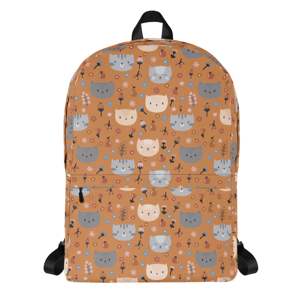 Orange Pet Faces Backpack-DoggyLoveandMore