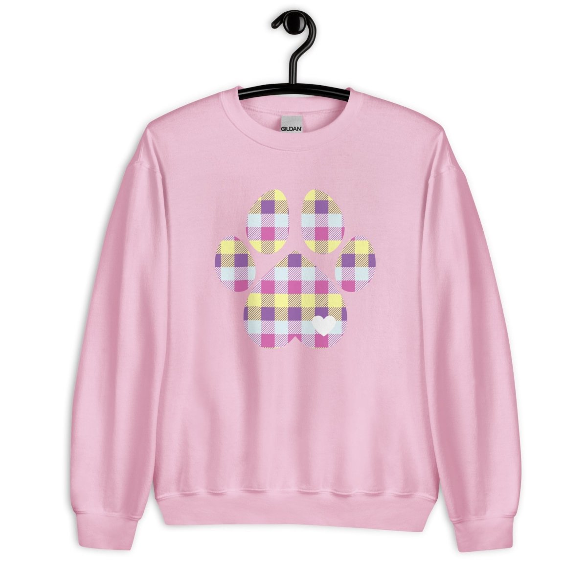 Pastel Plaid Dog Paw Sweatshirt - DoggyLoveandMore