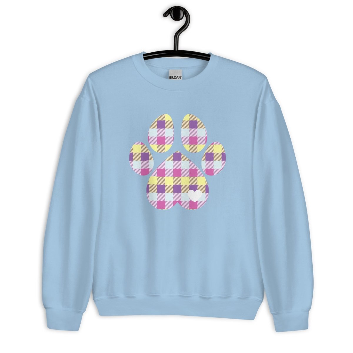 Pastel Plaid Dog Paw Sweatshirt - DoggyLoveandMore