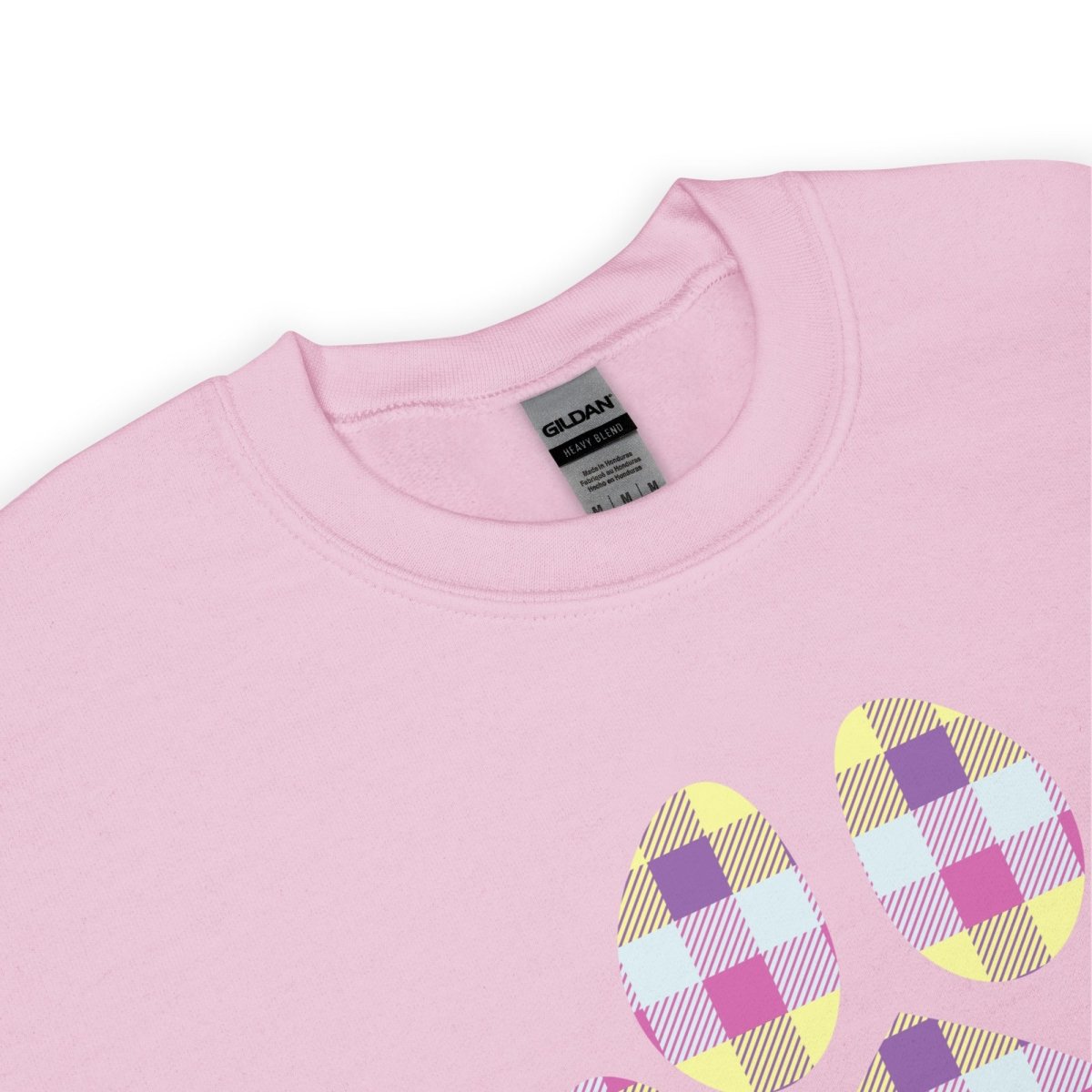 Pastel Plaid Dog Paw Sweatshirt - DoggyLoveandMore