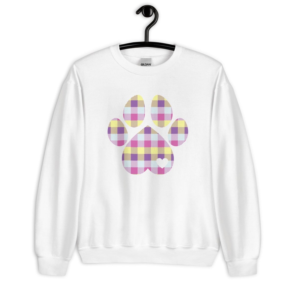 Pastel Plaid Dog Paw Sweatshirt - DoggyLoveandMore