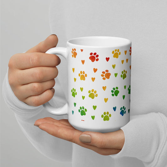 Paw Prints White Mug