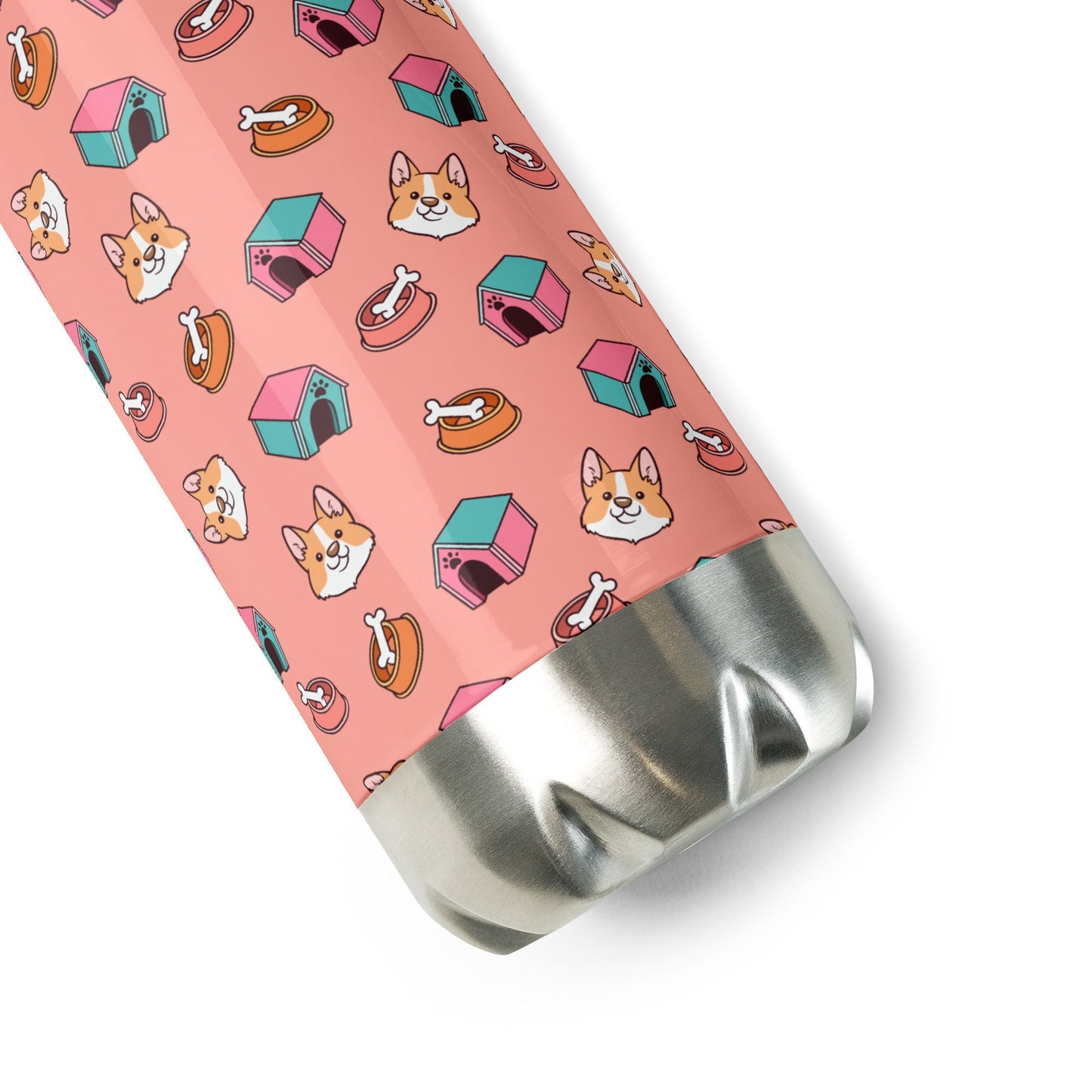 Pink Kids Stainless Steel Water Bottle-DoggyLoveandMore