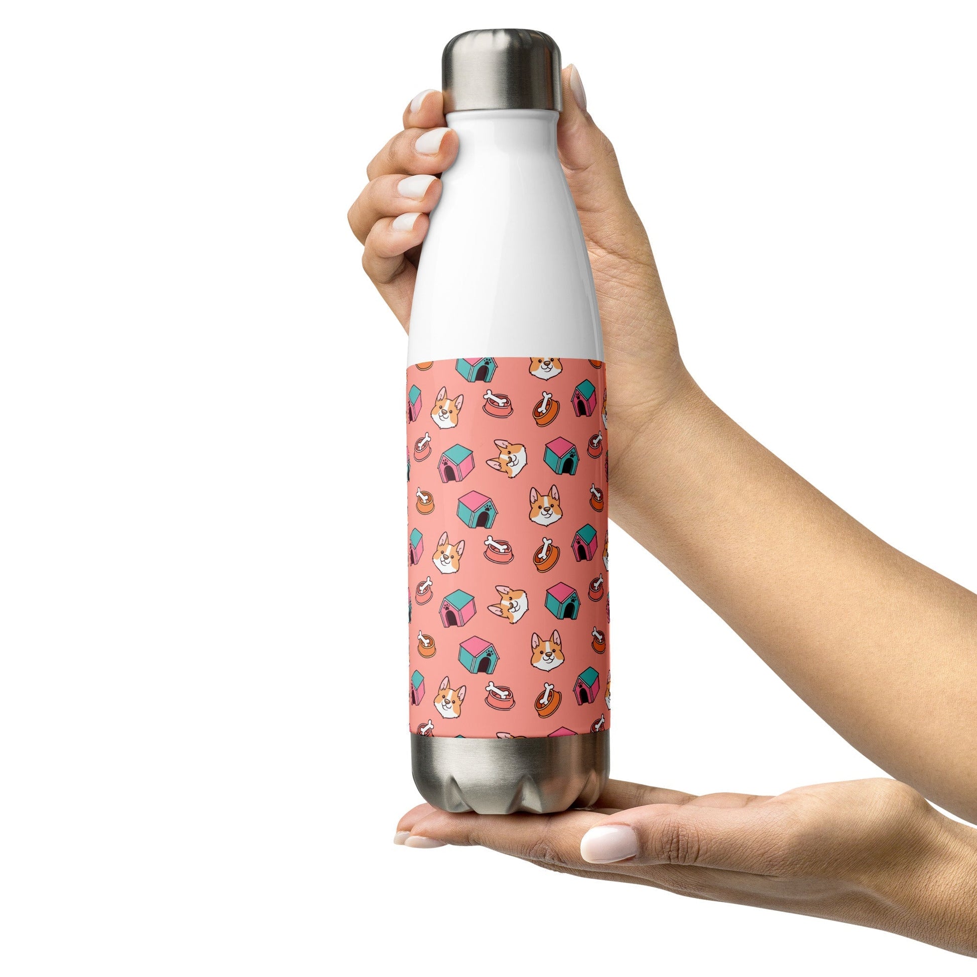 Pink Kids Stainless Steel Water Bottle-DoggyLoveandMore