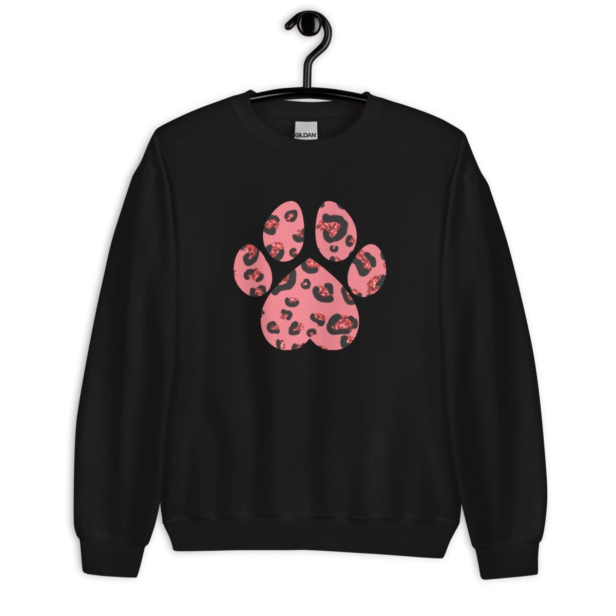 Pink Leopard Print Dog Paw Sweatshirt - DoggyLoveandMore