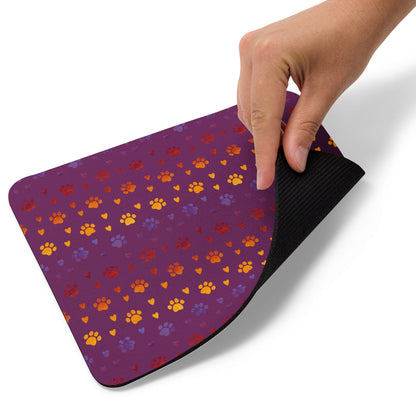 Purple Paw Prints Mouse Pad-DoggyLoveandMore