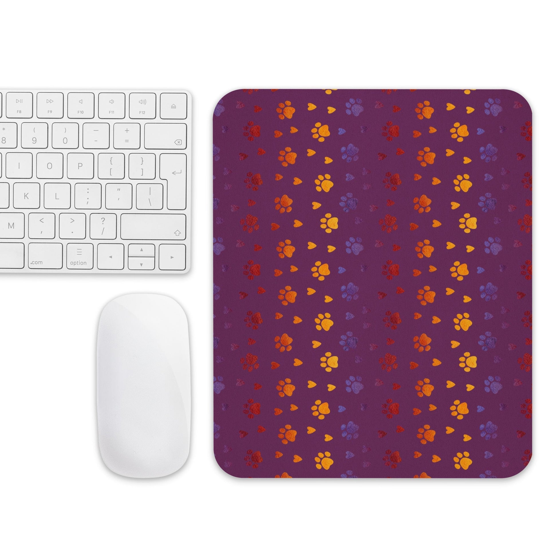 Purple Paw Prints Mouse Pad-DoggyLoveandMore