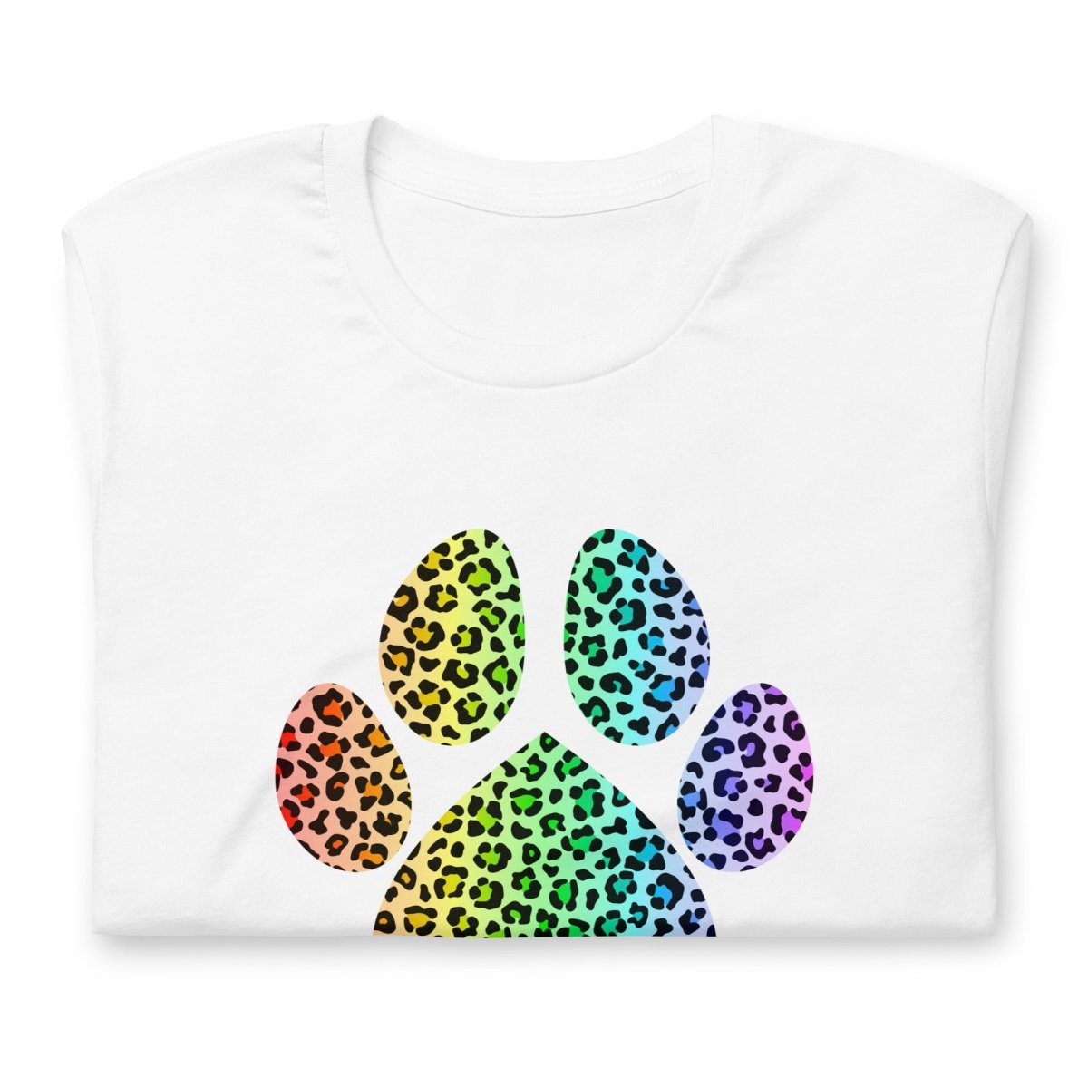 Rainbow Leopard Dog Paw T-Shirt - DoggyLoveandMore