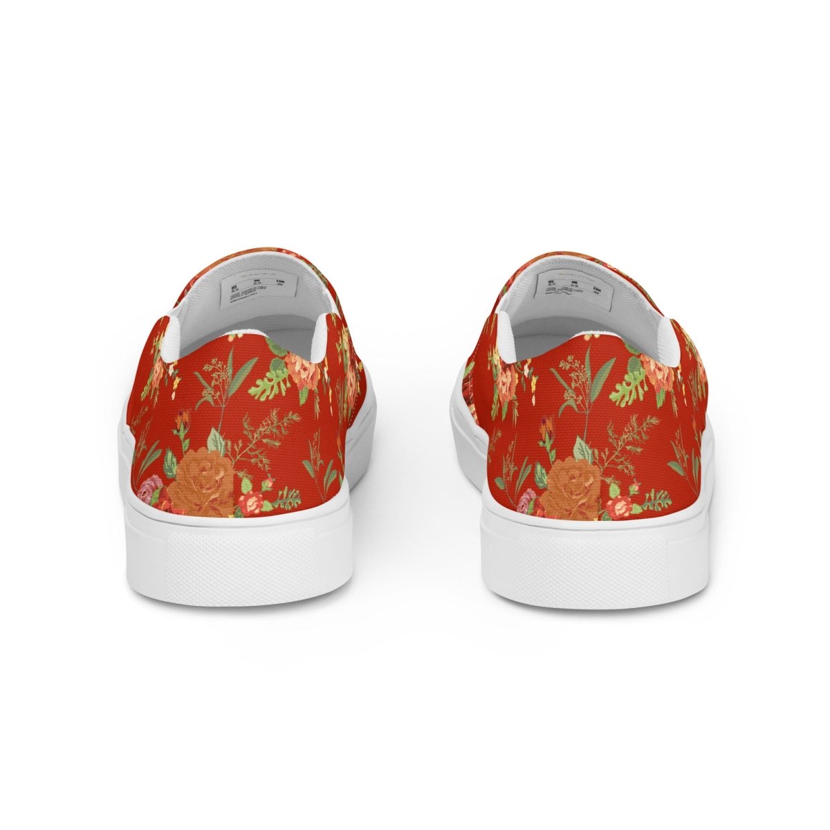 Red Floral Women’s Slip-On Shoes - DoggyLoveandMore