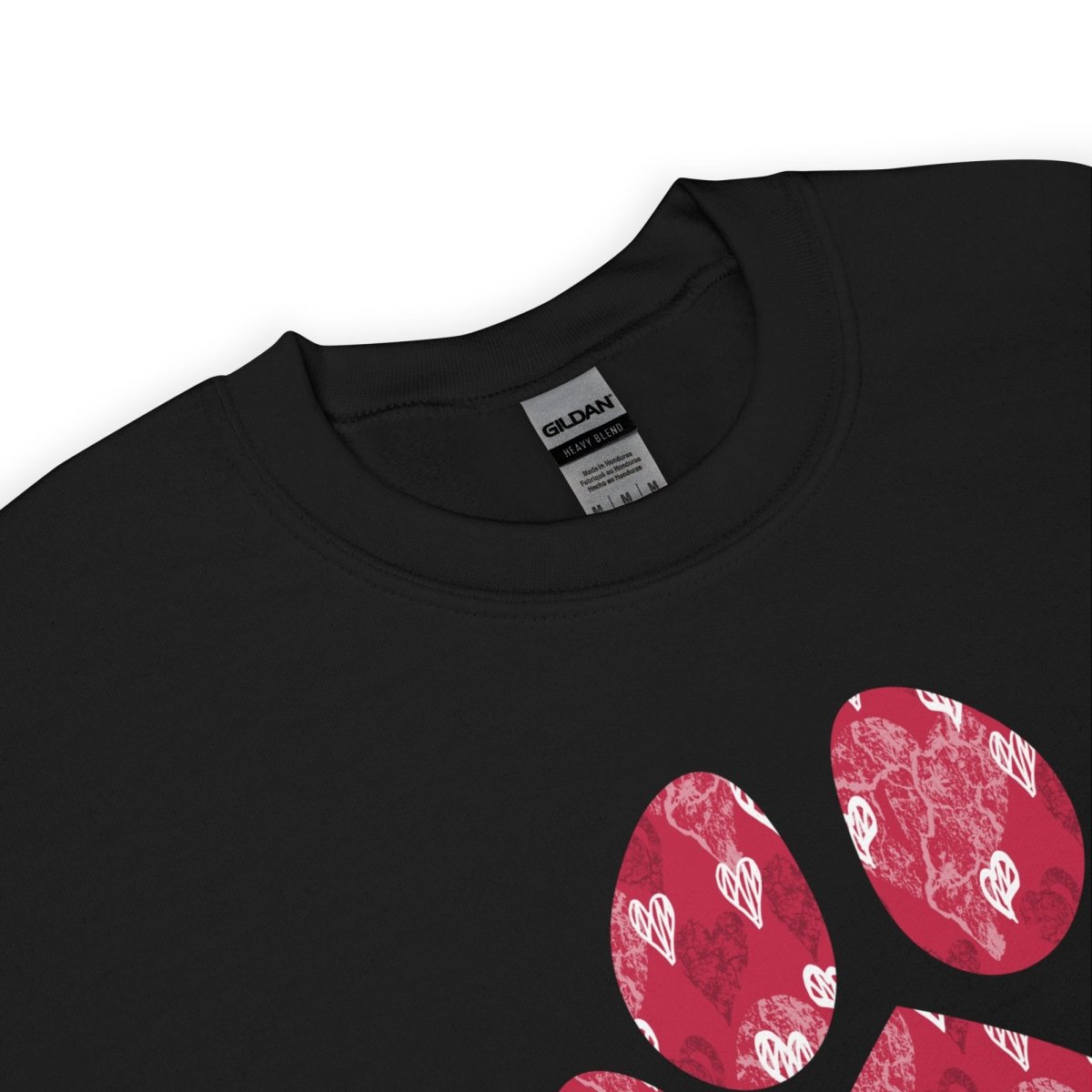 Red Hearts Dog Paw Sweatshirt - DoggyLoveandMore