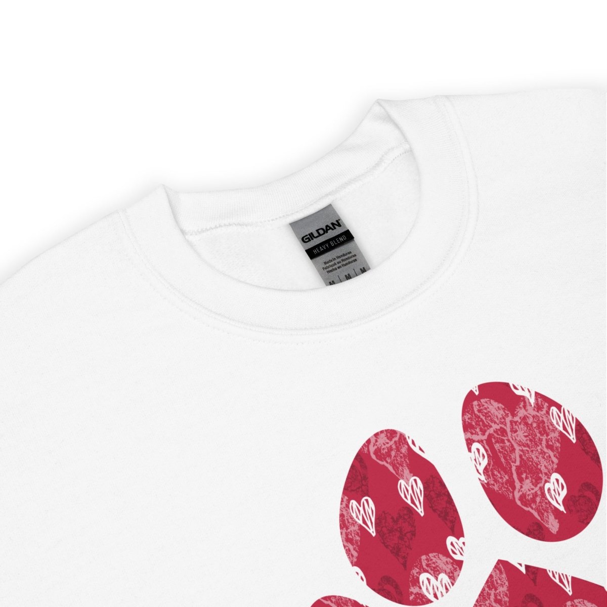 Red Hearts Dog Paw Sweatshirt - DoggyLoveandMore