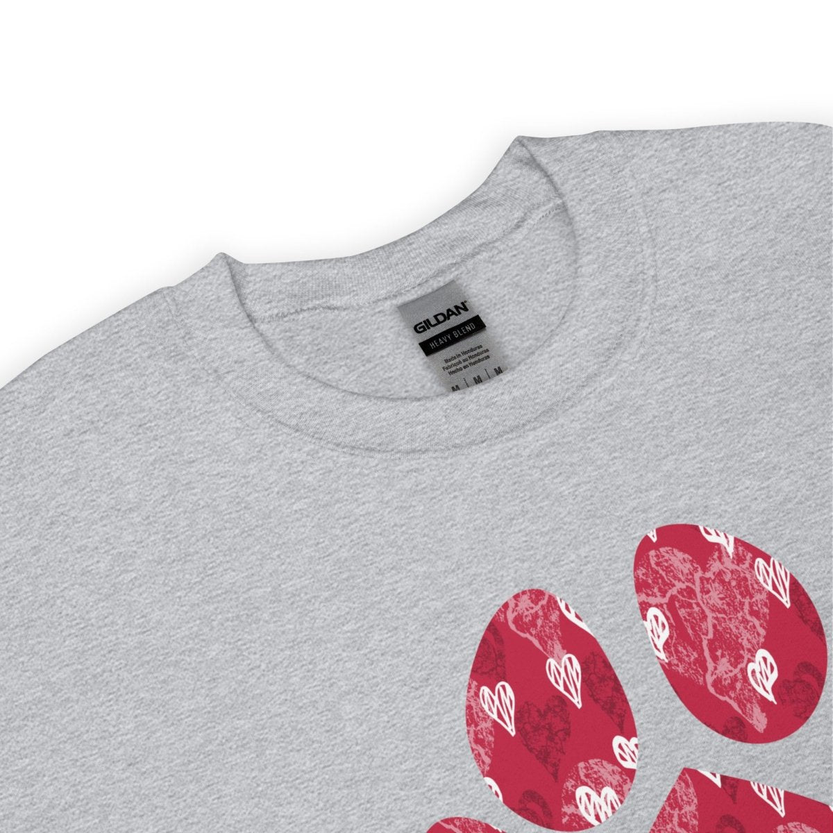 Red Hearts Dog Paw Sweatshirt - DoggyLoveandMore