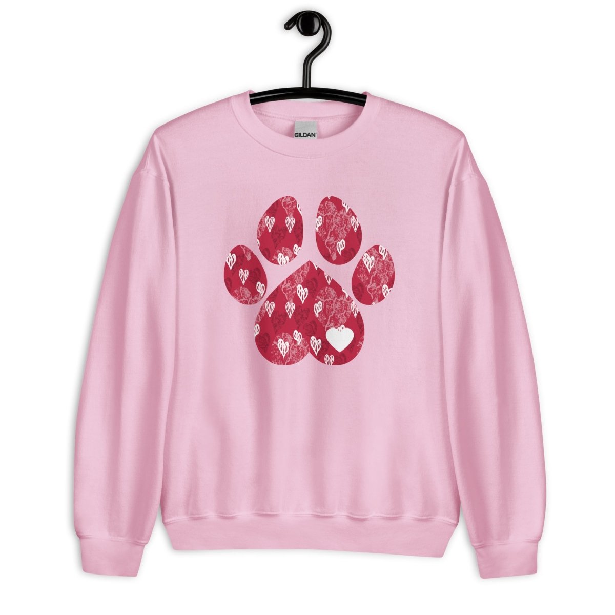 Red Hearts Dog Paw Sweatshirt - DoggyLoveandMore