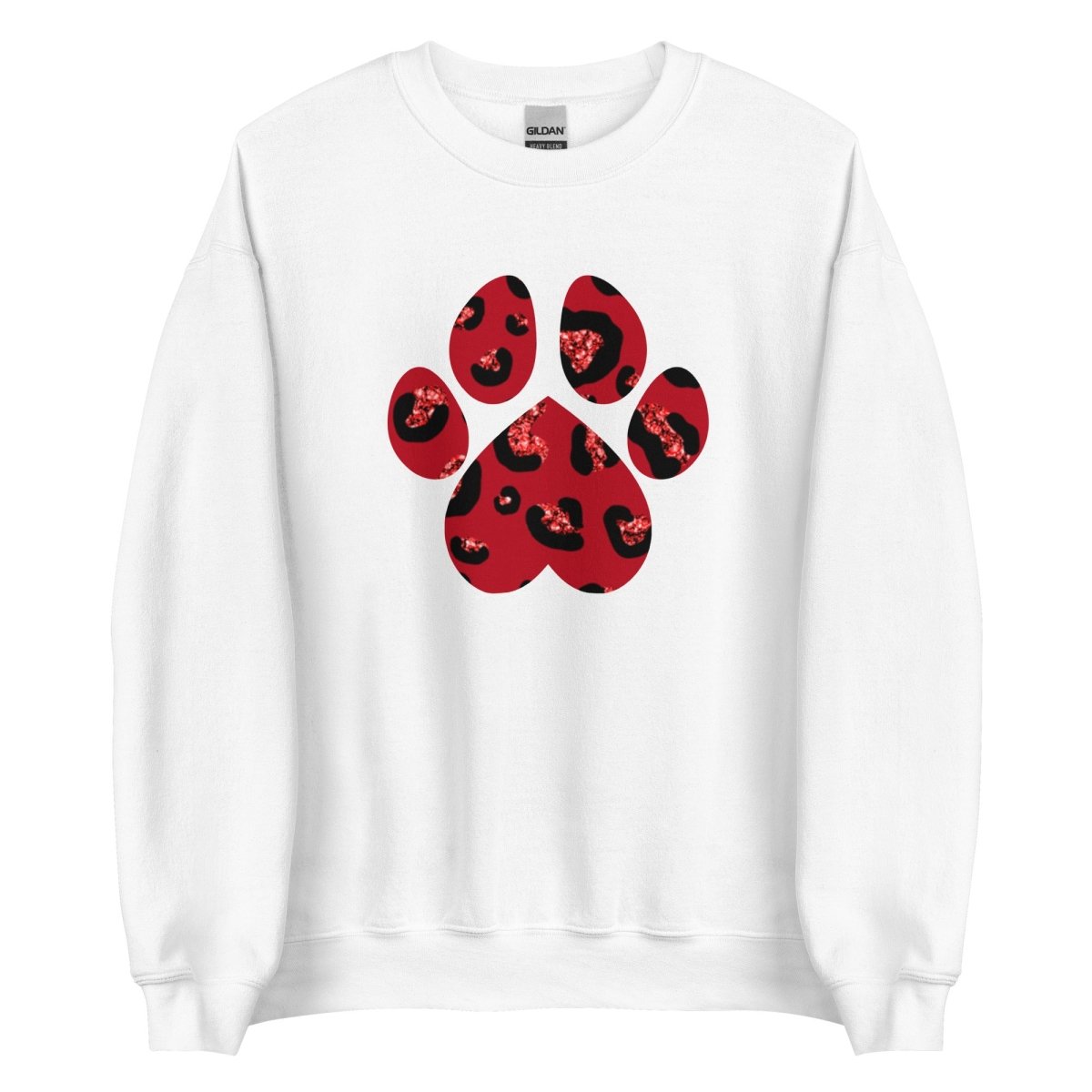 Red Leopard Print Dog Paw Sweatshirt - DoggyLoveandMore
