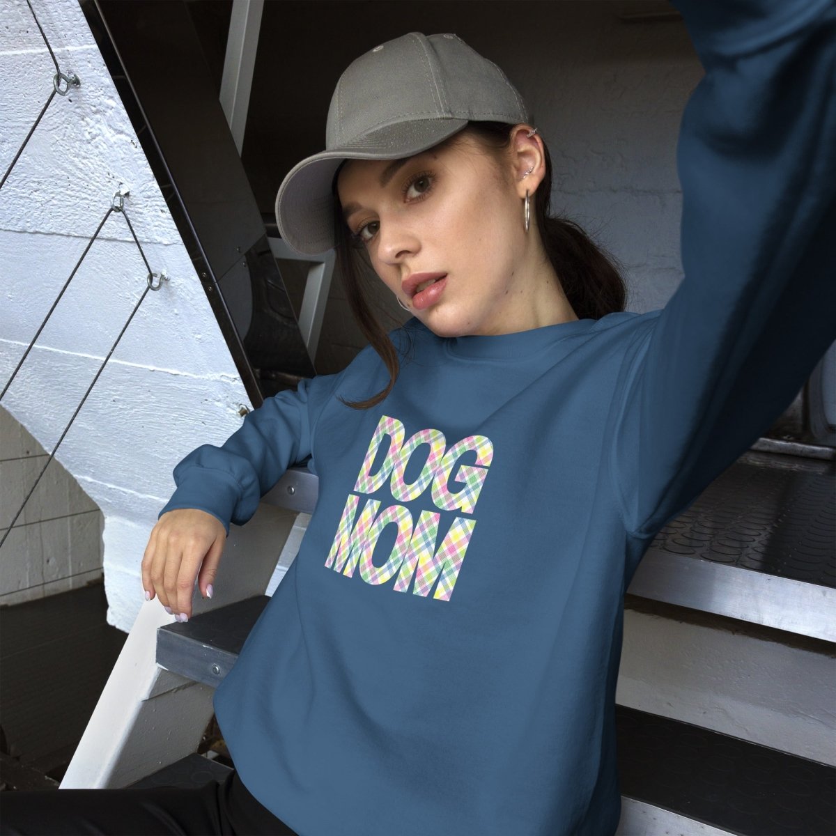 Spring Plaid Dog Mom Sweatshirt - DoggyLoveandMore