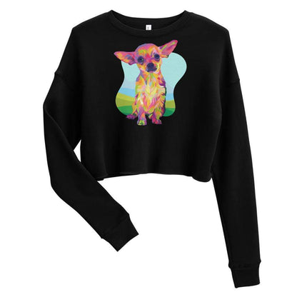 Tan Chihuahua Crop Sweatshirt-DoggyLoveandMore