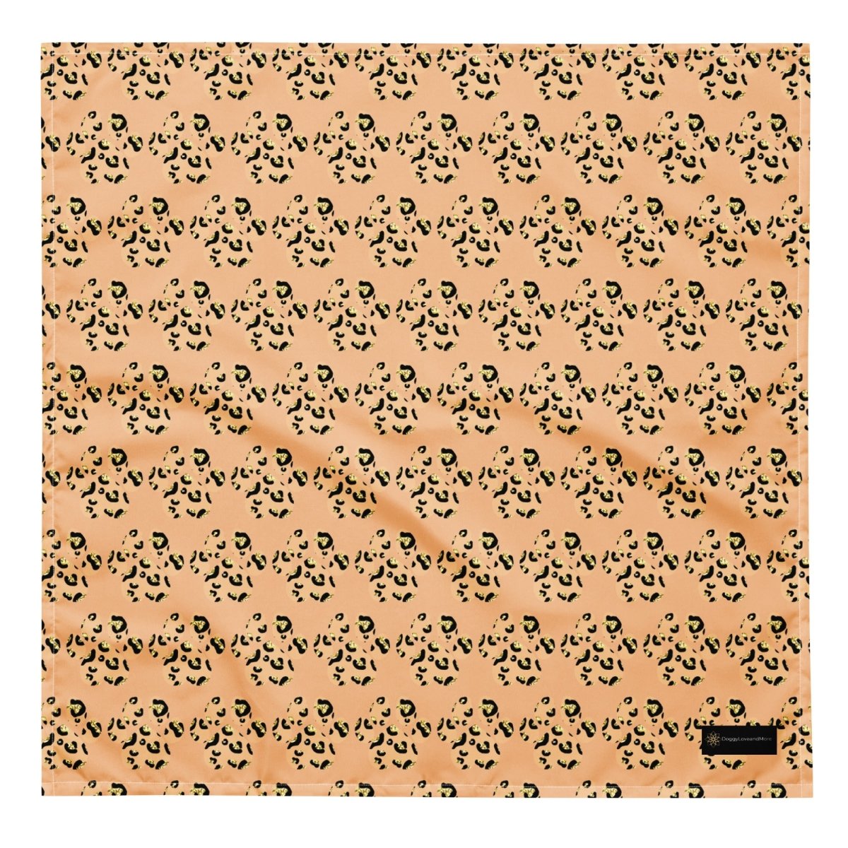 Tan Leopard Print Dog Paw Bandana - DoggyLoveandMore