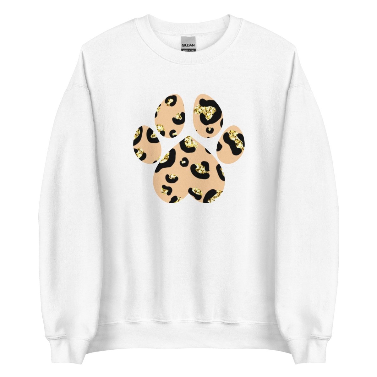 Tan Leopard Print Dog Paw Sweatshirt - DoggyLoveandMore