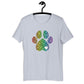 Rainbow Leopard Dog Paw T-Shirt
