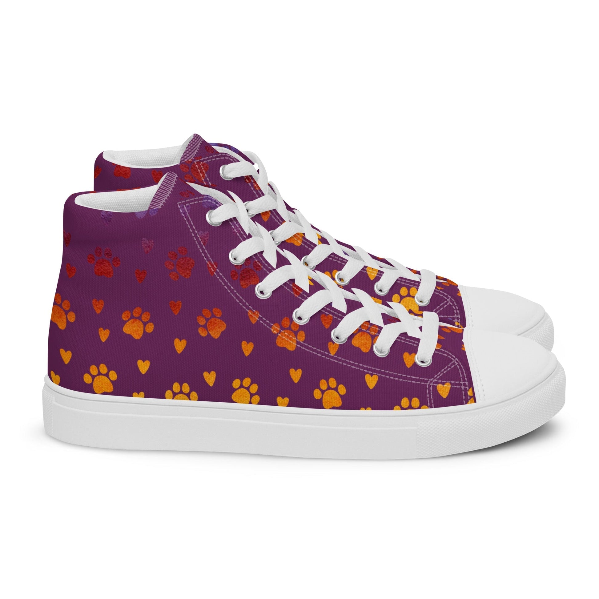 Women’s Purple Paw Prints Sneakers - DoggyLoveandMore
