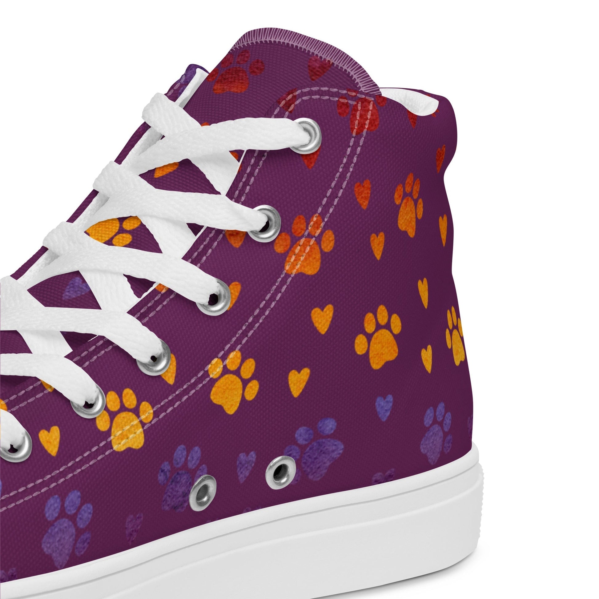 Women’s Purple Paw Prints Sneakers - DoggyLoveandMore