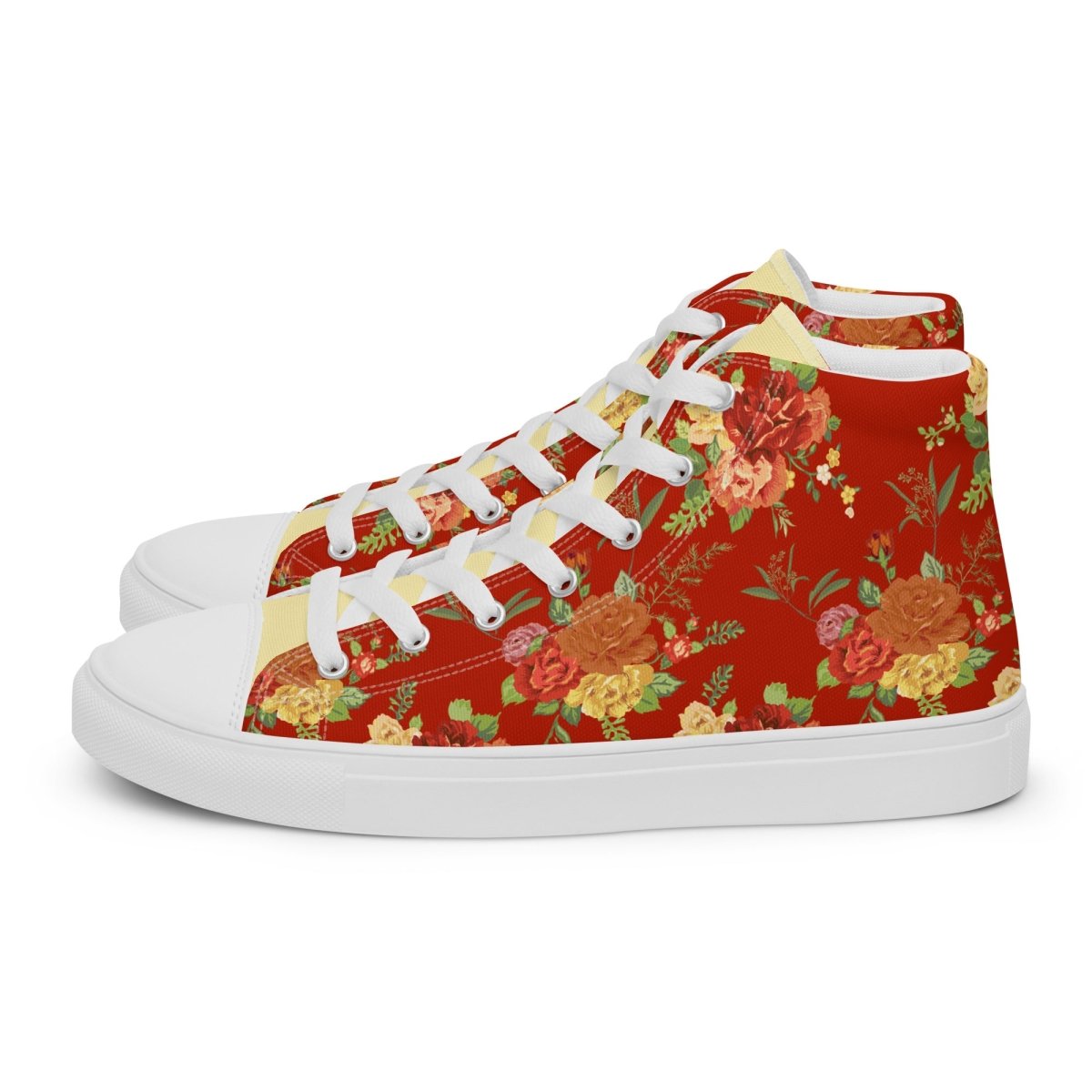 Women’s Red Floral Sneakers - DoggyLoveandMore