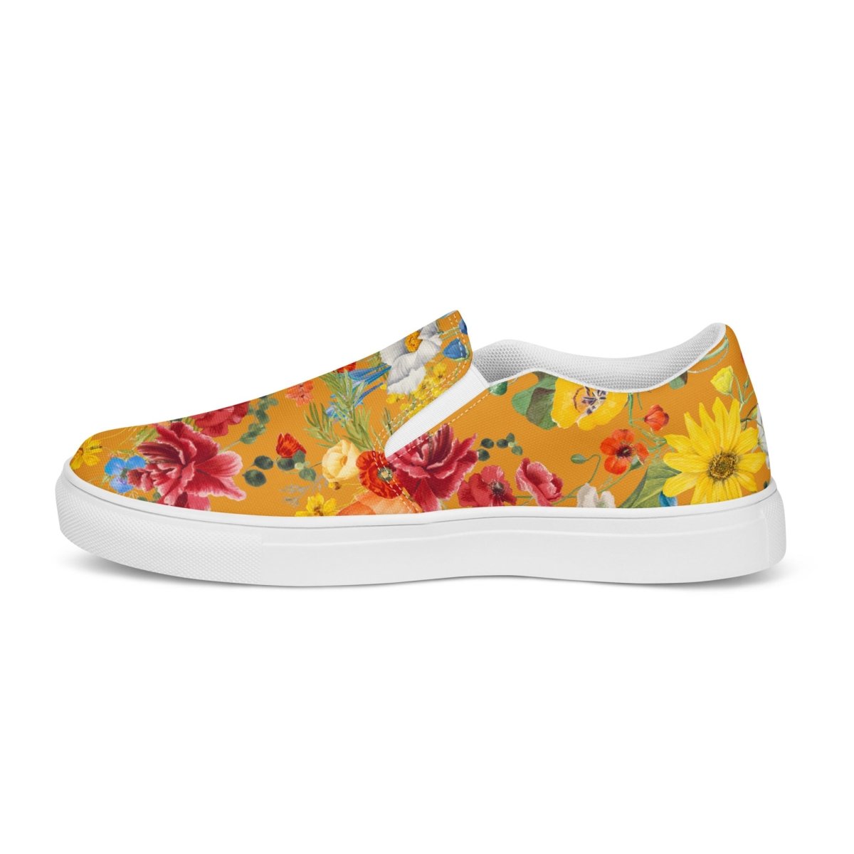 Yellow Floral Women’s Slip-On Shoes - DoggyLoveandMore